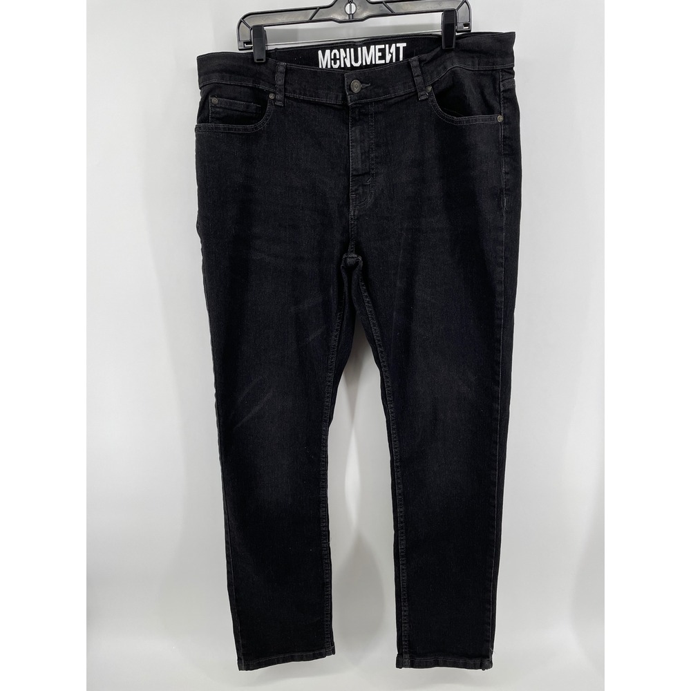 Monument Denim Jeans Mens‎ 38x31 Black Stretch Slim Fit Five Pocket Casual